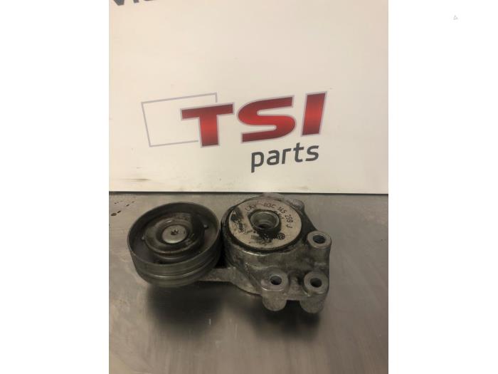 Drive belt tensioner from a Volkswagen Scirocco (137/13AD) 1.4 TSI 160 16V 2010