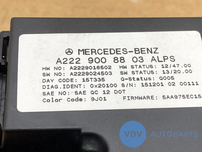 On-board computer controller from a Mercedes-Benz S (W222/V222/X222) 3.0 S-350 BlueTec, S-350 d 24V 2016
