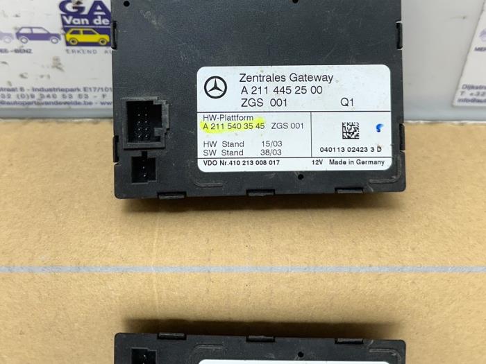 Używane Modul gateway Mercedes E (W211) 2.2 E-220 CDI 16V Cena € 36,30 Z VAT oferowane przez Autoparts Van De Velde