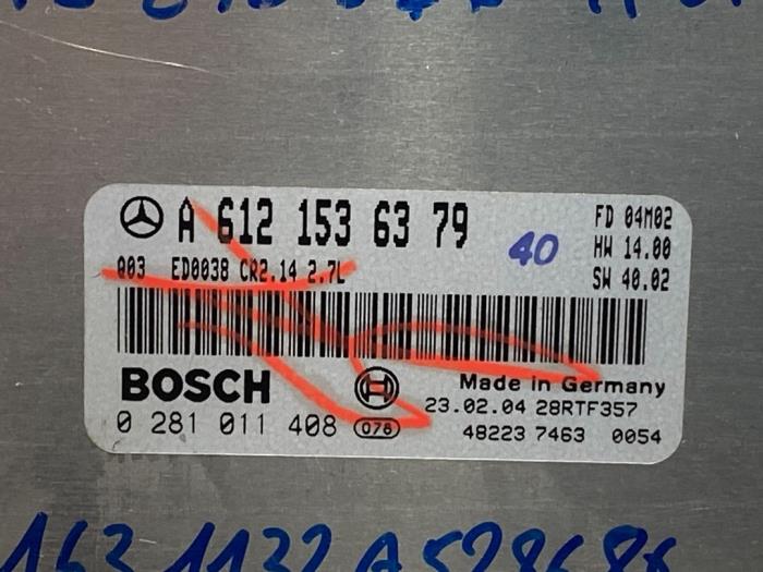 Used Ignition lock + computer Mercedes ML I (163) 2.7 270 CDI 20V Price € 121,00 Inclusive VAT offered by Autoparts Van De Velde