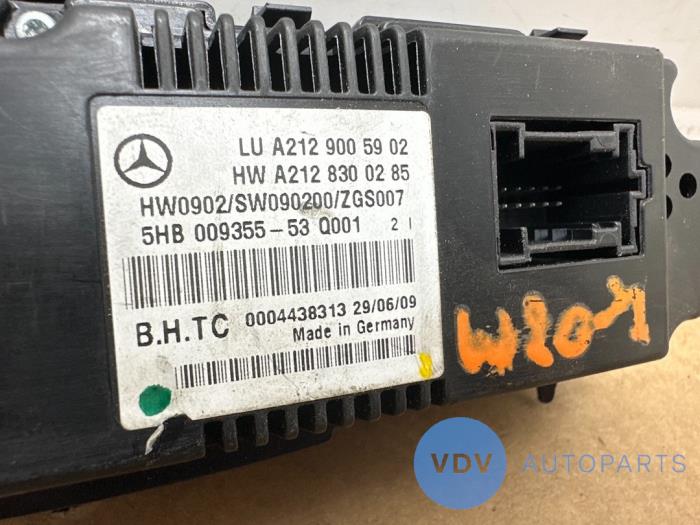 Heater control panel Mercedes E E-200 CDI 16V BlueEfficiency,BlueTEC ...