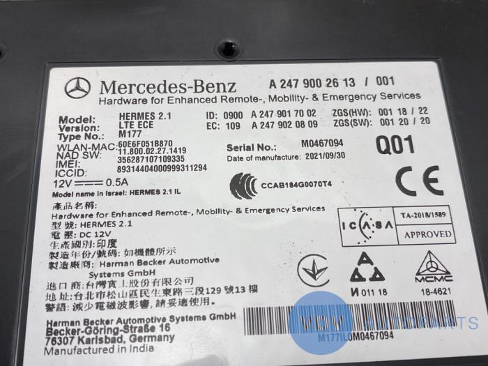 Communicatie module from a Mercedes-Benz A (177.0) 1.3 A-180 Turbo 16V 2021
