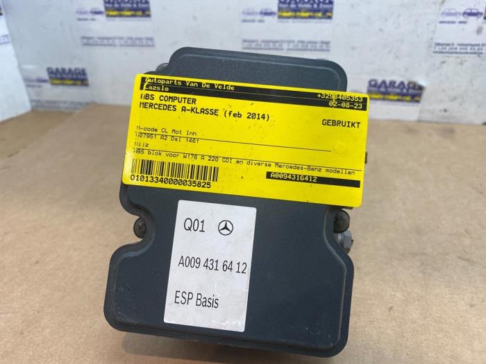 ABS Computer from a Mercedes-Benz A (W176) 1.5 A-180 CDI, A-180d 16V 2014