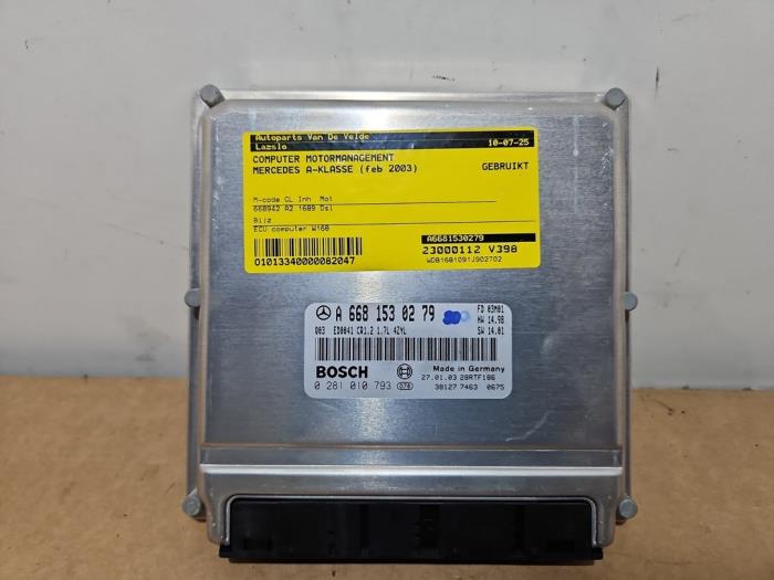 Used Engine management computer Mercedes A (W168) 1.7 A-170 CDI 16V Price € 60,50 Inclusive VAT offered by Autoparts Van De Velde