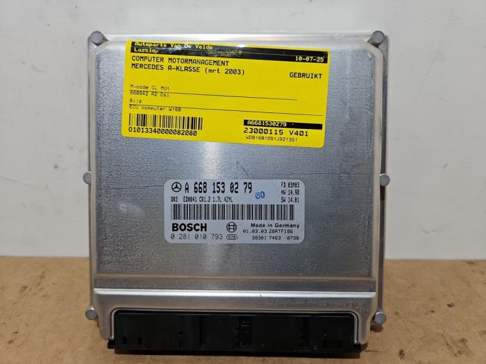 Used Engine management computer Mercedes A (W168) 1.7 A-170 CDI 16V Price € 60,50 Inclusive VAT offered by Autoparts Van De Velde