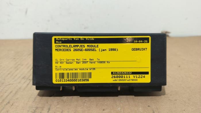 Używane Modul kontrolek Mercedes S (W126) 260 SE Cena € 151,25 Z VAT oferowane przez Autoparts Van De Velde