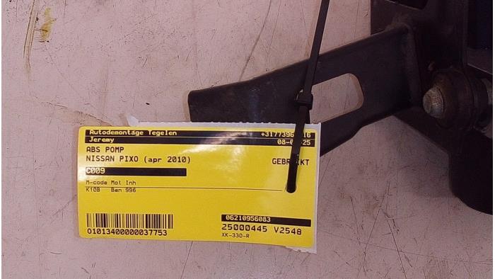 Używane Pompa ABS Nissan Pixo (D31S) 1.0 12V Cena € 44,95 Procedura marży oferowane przez Autodemontage Tegelen