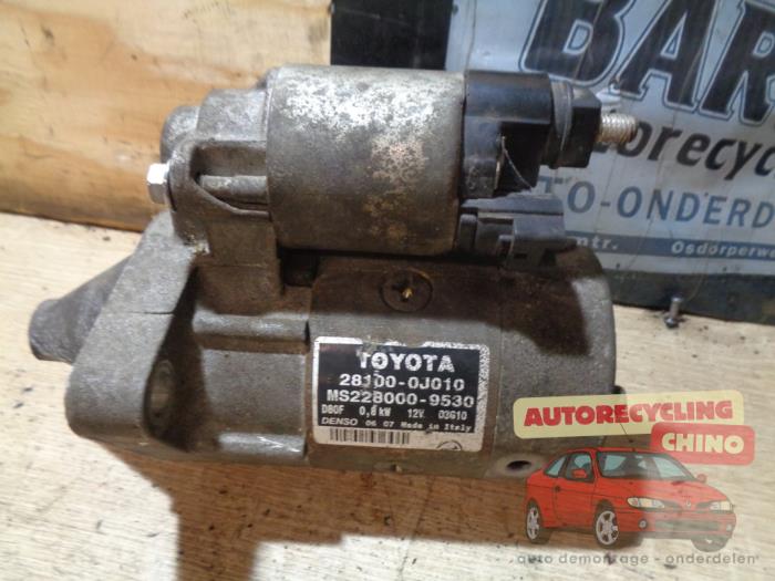 Begagnade Startmotor Toyota Yaris (P1) 1.0 16V VVT-i Pris € 23,00 Marginaltabell erbjuds av Autorecycling Chino B.V.