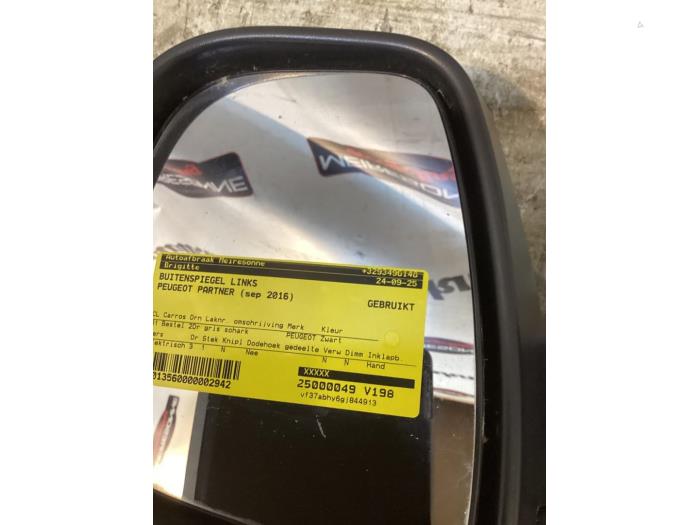 Wing mirror, left from a Peugeot Partner (GC/GF/GG/GJ/GK) 1.6 BlueHDi 100 2016