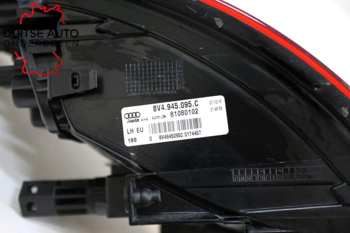 Feu arrière gauche d'un Audi A3 Sportback (8VA/8VF) 1.6 TDI Ultra 16V Quattro 2015