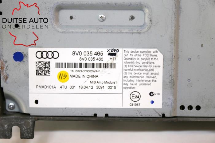 Amplificador de radio de un Audi A3 Sportback (8VA/8VF) 1.4 16V g-tron 2013