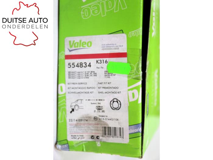 Ensemble patin frein d'un Renault Laguna I (B56) 1.8 1997