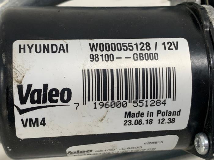 Wiper motor + mechanism Hyundai i20 1.2i 16V - 98100C8000 VALEO