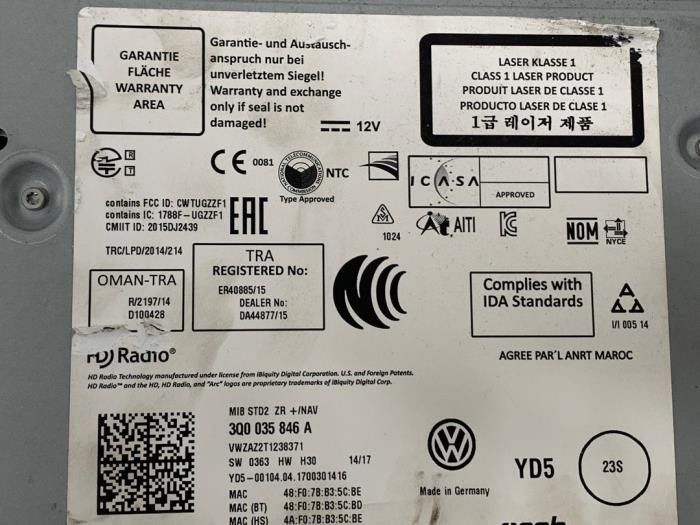 Jednostka multimedialna z Volkswagen Polo V (6R) 1.4 TDI 12V 90 2017