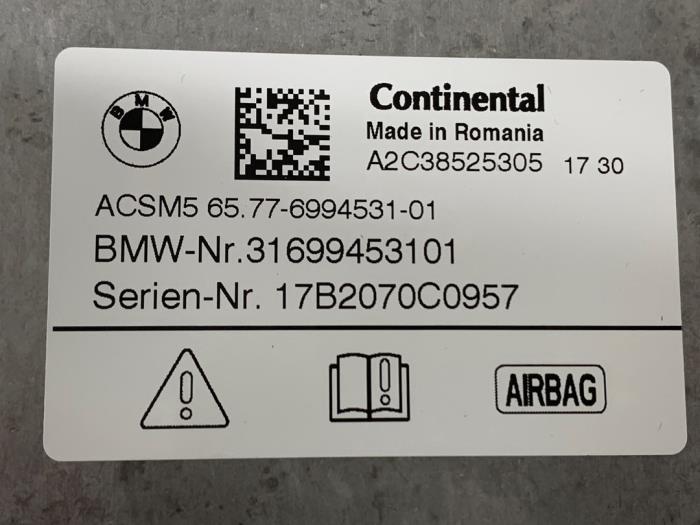 Module airbag  d'un BMW 5 serie Touring (G31) 530d xDrive 3.0 TwinPower Turbo 24V 2019
