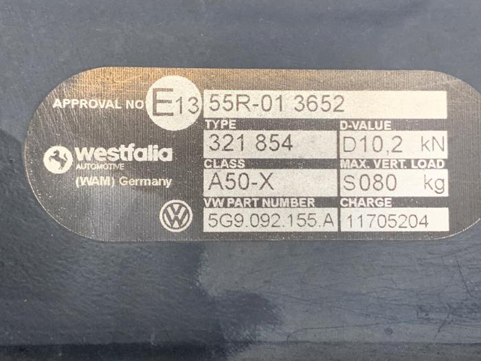 Gancho de remolque de un Volkswagen Golf VII Variant (AUVV) 1.4 TSI BlueMotion Technology 125 16V 2016