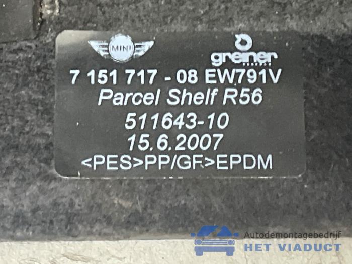 Hutablage van een MINI Mini (R56) 1.4 16V One 2007
