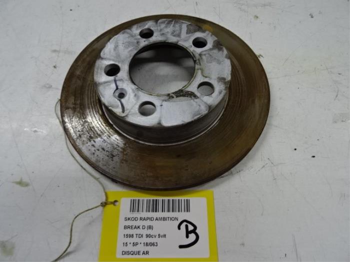 Rear brake disc from a Skoda Rapid Spaceback 1.6 TDI 2015