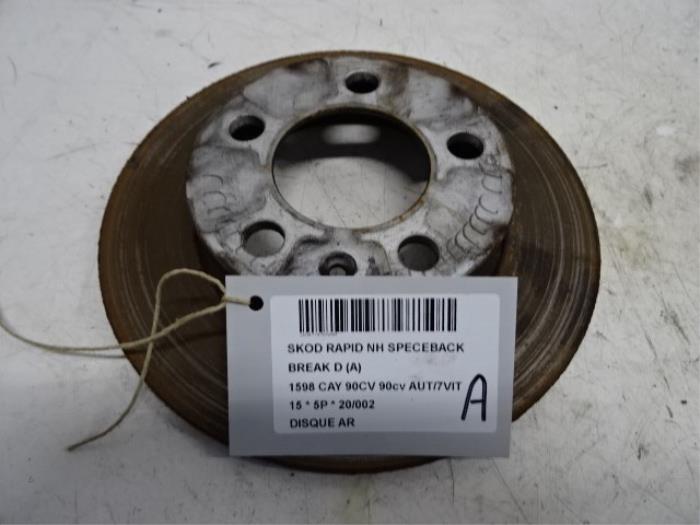 Rear brake disc from a Skoda Rapid 1.6 TDI 2015