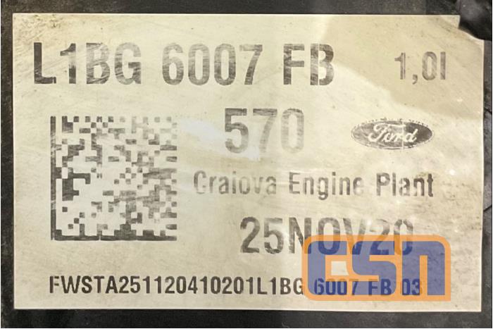 Engine Ford Fiesta 7 1.0 EcoBoost 12V 125 - H6BG6K682AD B7JB