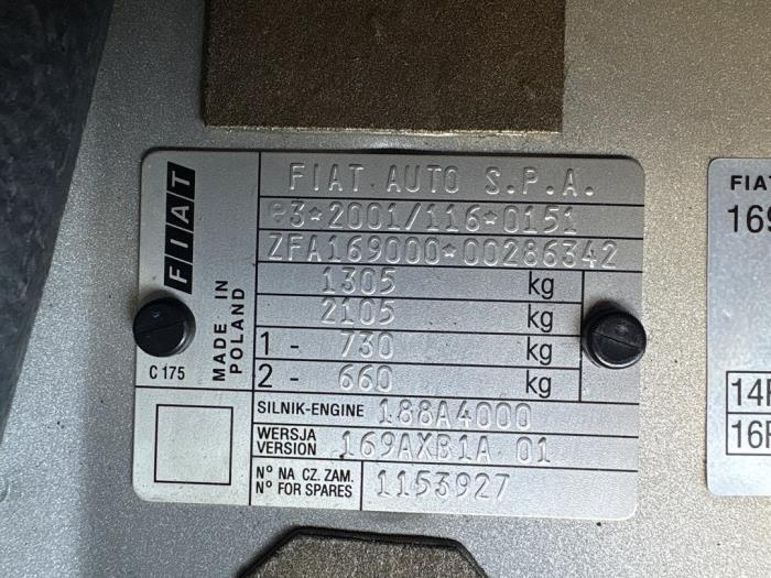 Fiat Panda 1.2 Fire Samochód złomowany (2005, Szary)