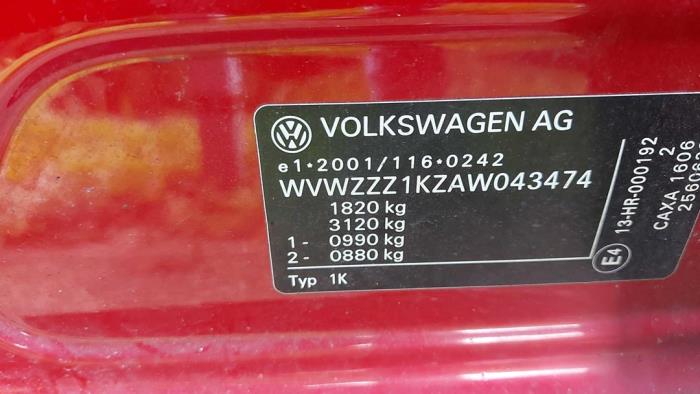 Volkswagen Golf VI 1.4 TSI 122 16V Samochód złomowany (2009, Czerwony)