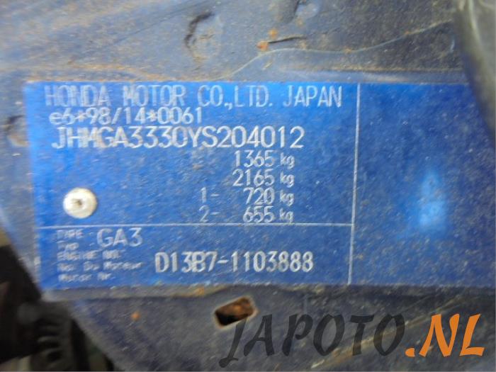 Honda Logo 1.3 Skrotfordon (2000, BLAUW)