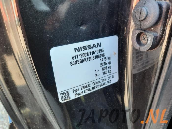Nissan Micra 1.2 16V Samochód złomowany (2009, Czarny)
