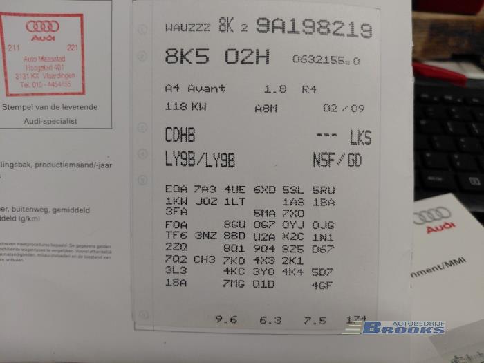 Audi A4 Avant 1.8 TFSI 16V Samochód złomowany (2009, Czarny)