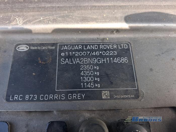 Landrover Range Rover Evoque 2.0 D 150 16V 5-drs. Vehículo de desguace (2016, Gris)